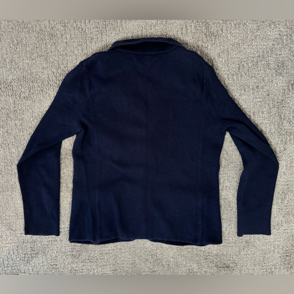 Ralph Lauren Navy Monogram Sweater Sz Medium Preppy Luxury Resortwear monogram - Picture 3 of 8